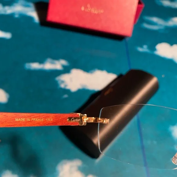 Cartier Rectangle Frame Rimless Glasses - Picture 2 of 7